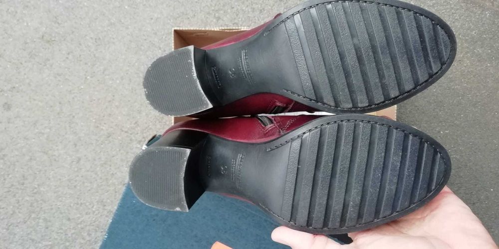 Cizme cu toc jos NOI din piele naturala imblanite marimea 36