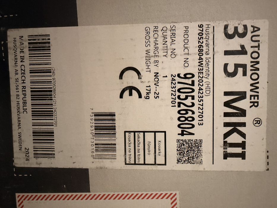 Robot pentru tuns gazonul husqwarna automower 315 mkii mark 2 sigilat