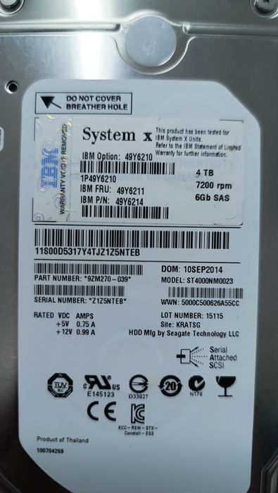 Hard disk SAS SATA