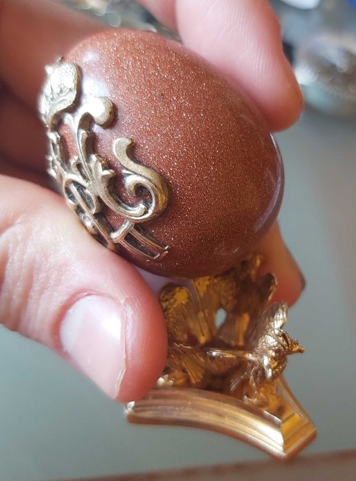 Яйце фаберже сребро позлата 24 к.