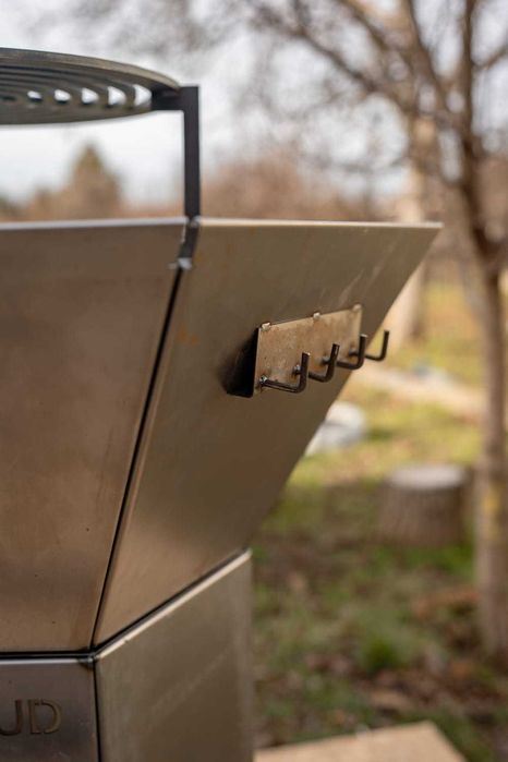 Gratar  plita inox + grill otel / carbon