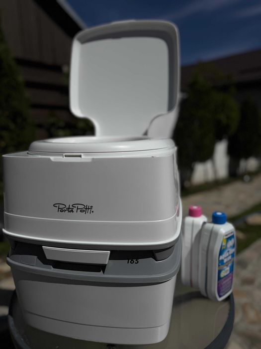 Toaletă portabilă camping Thetford Porta Potti 165 + geantă – stare foarte bună