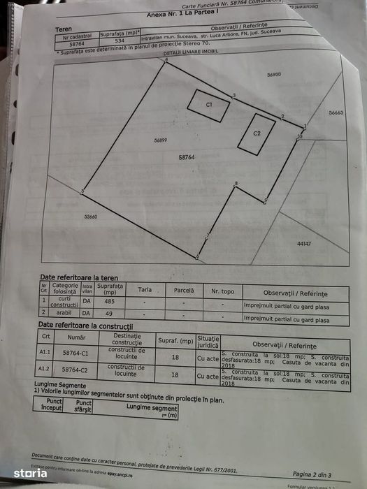 Teren 534 mp Ultracentral + 2 cabane