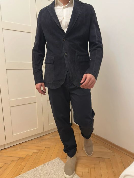 Sacou Massimo Dutti Piele Naturala Intoarsa Suede L 40