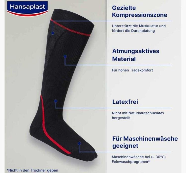 Спортни компресионни чорапи S/M размер HANSAPLAST