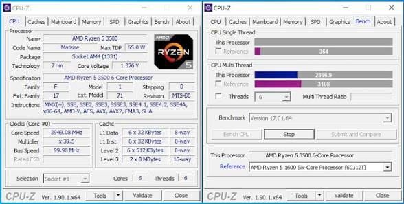 Ryzen 3500x 6 ядер 6 потоков