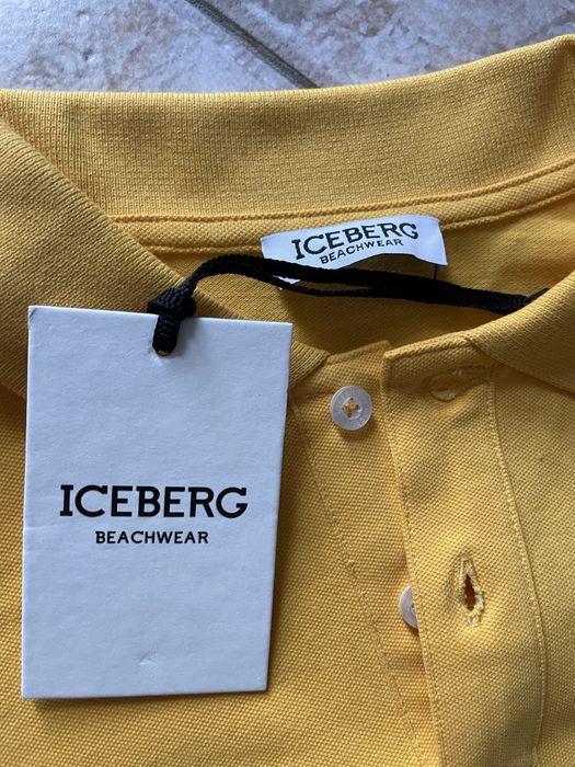 Жълта  мъжка тениска с яка на Iceberg