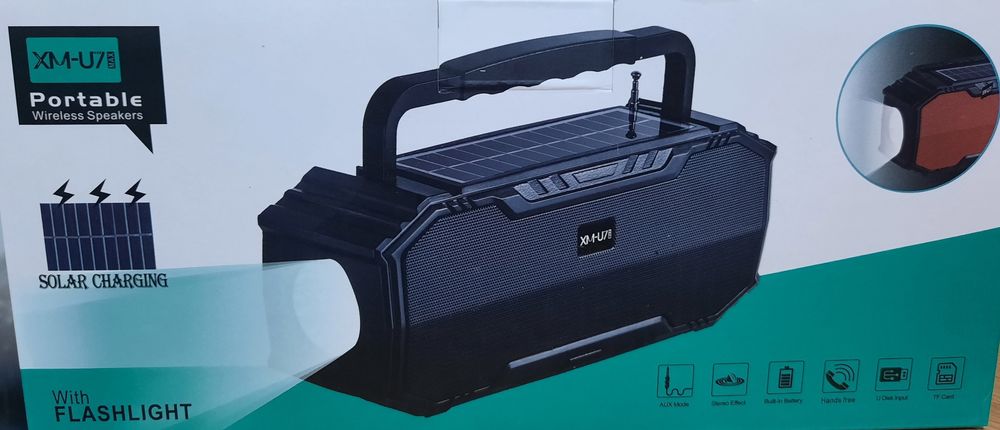 Boxa portabila XM-U7MAX bluetooth lanterna panou solar  Radio USB