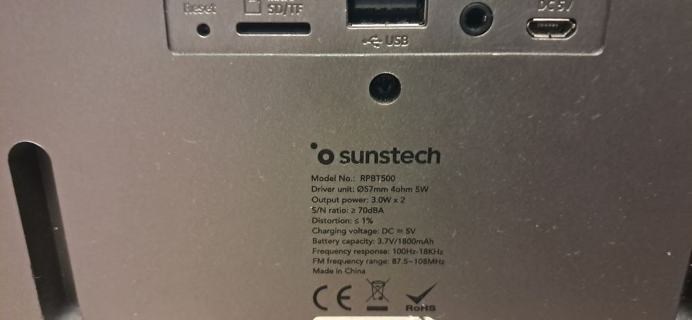 Radio cu ceas Sunstech, bluetooth, usb, card, auxiliar