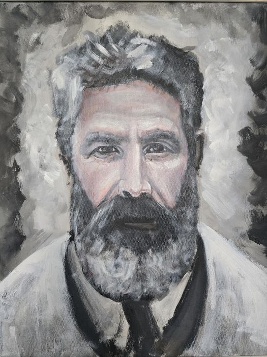 Tablou pictura de colectie portret Constantin Brancusi