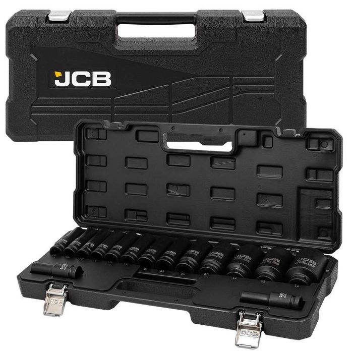 Ударни дълбоки вложки 1/2” (10-36мм) 15части JCB