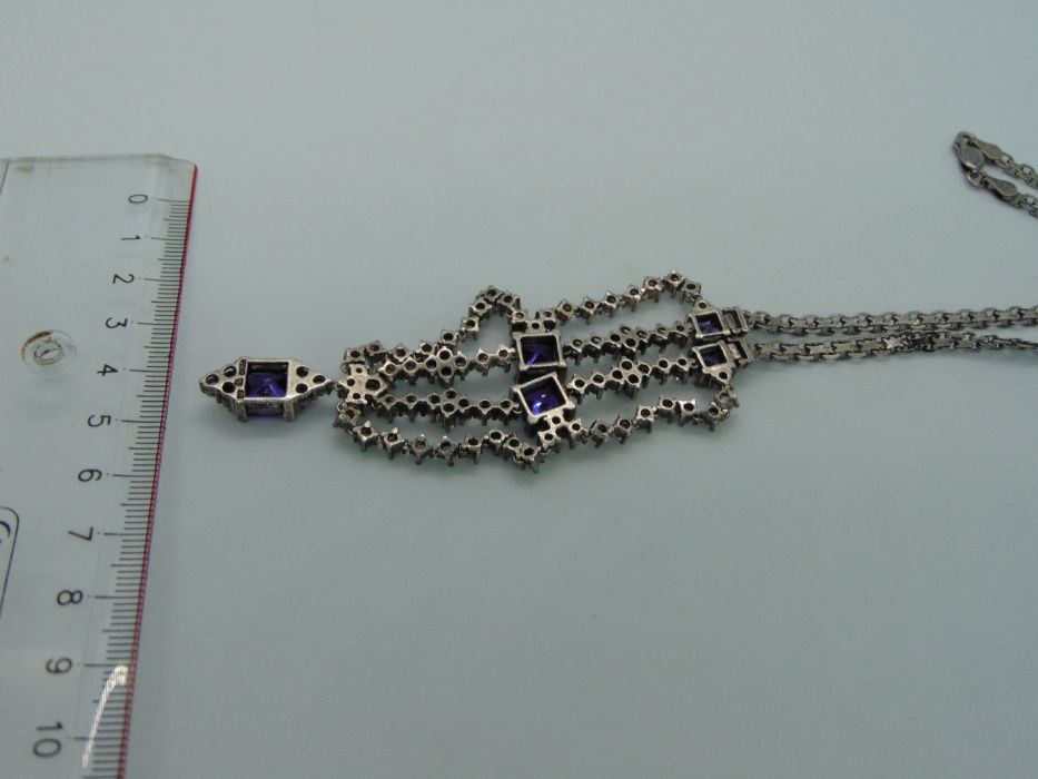 Elegant colier din argint cu zirconiu si ametist