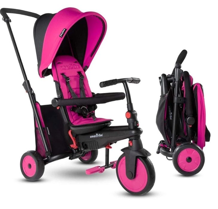 Сгъваема триколка 6-в-1 на smarTrike STR3, розов цвят