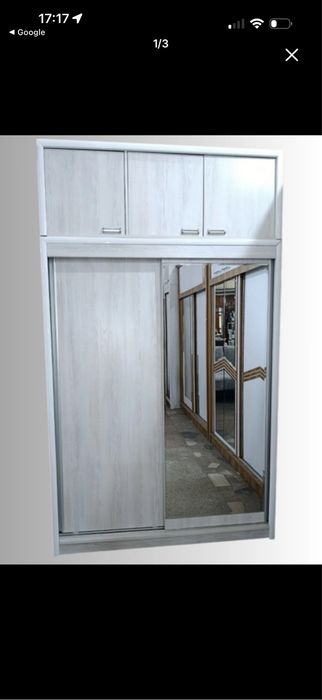 Шкаф 130/250 светло серый , очень удобный большой ,