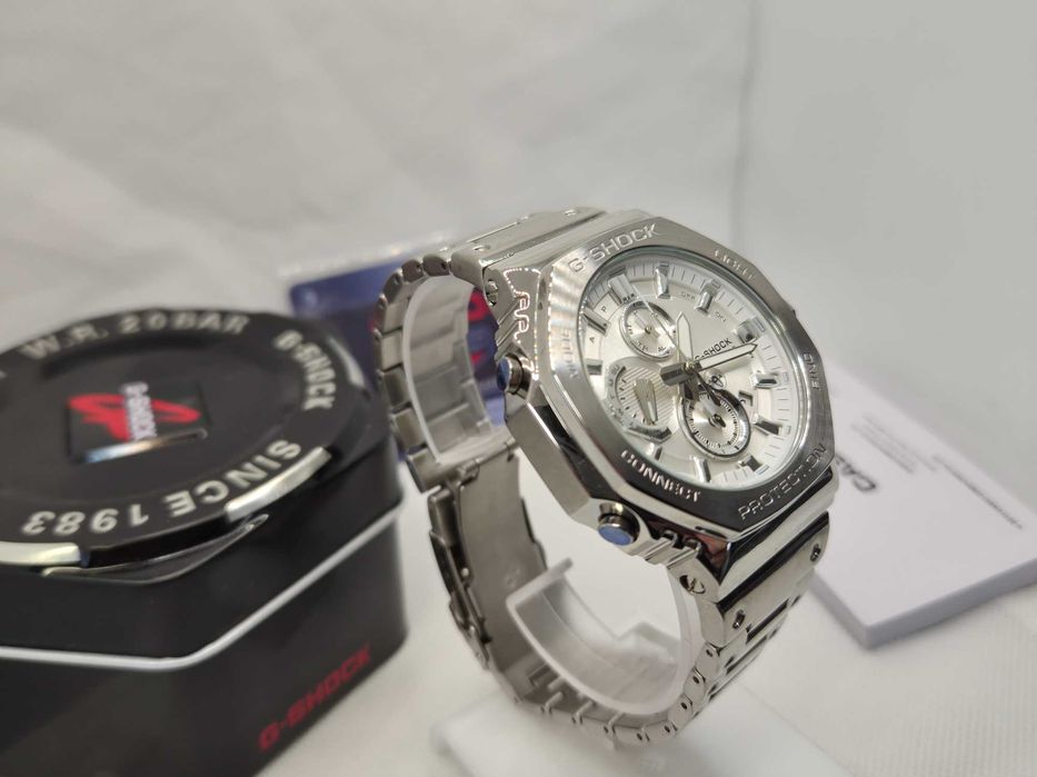 Ceas Barbatesc Casio g shock GMC B2100 Silver White,Nou,Garantie 2 ani