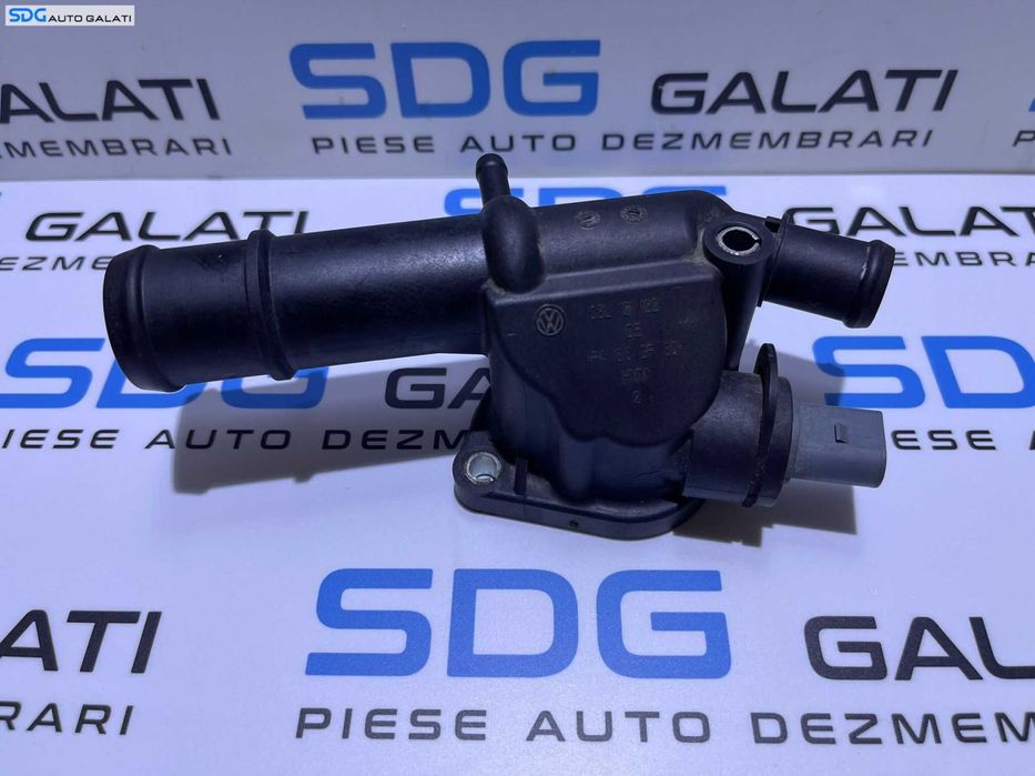 Distribuitor Corp Carcasa Termostat Senzor Temperatura Apa Volkswagen Tiguan 2.0 TDI CBAA CBAB CBBA CBBB 2008 - 2011 Cod 03L121132[S0346]