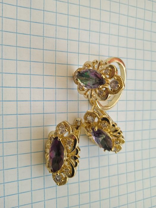 Бижутерный набор ( Серьги, кольцо).