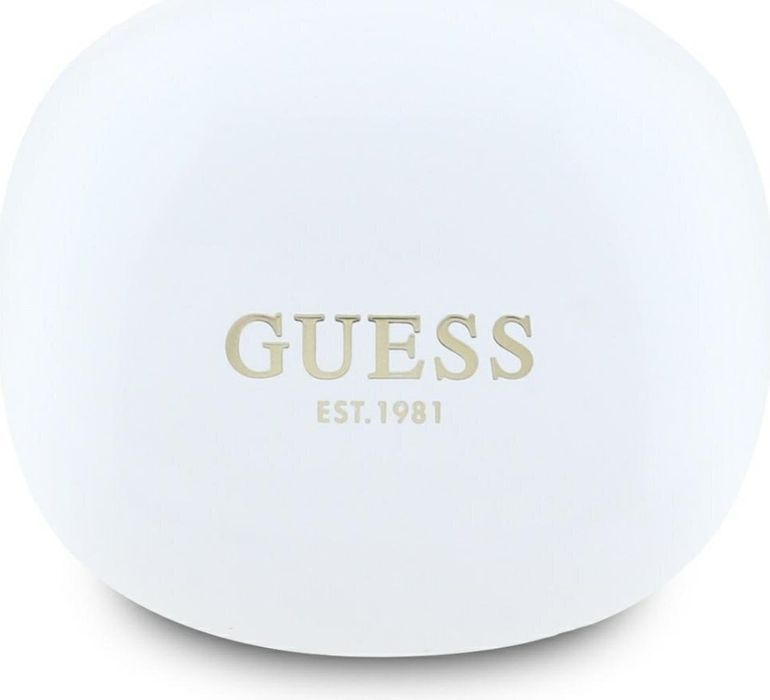 Guess Glossy Classic Logo In ear Bluetooth хендсфри Слушалки с Кутийка за Зареждане Бял