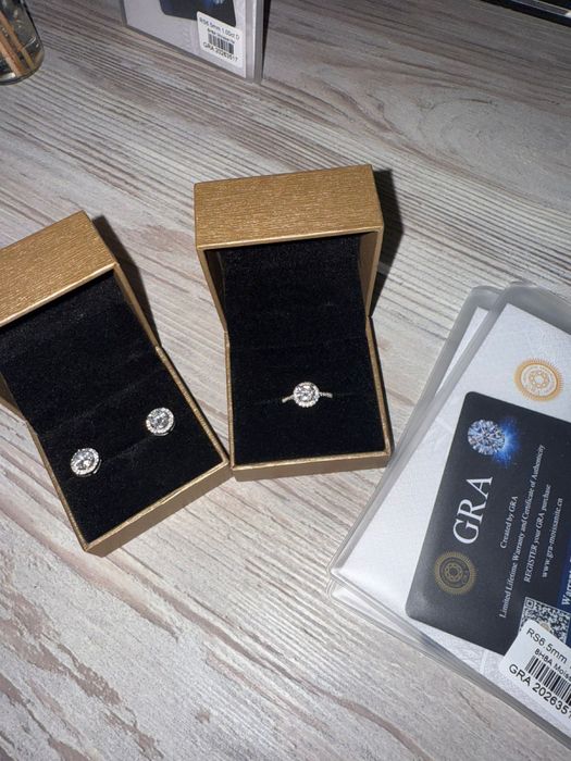 Кольцо,Серьги Муассанит