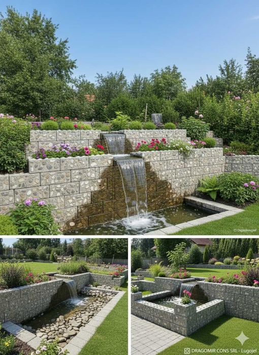 bloc beton, piatra aparenta bloc lego, gard din Piatră de Carieră,