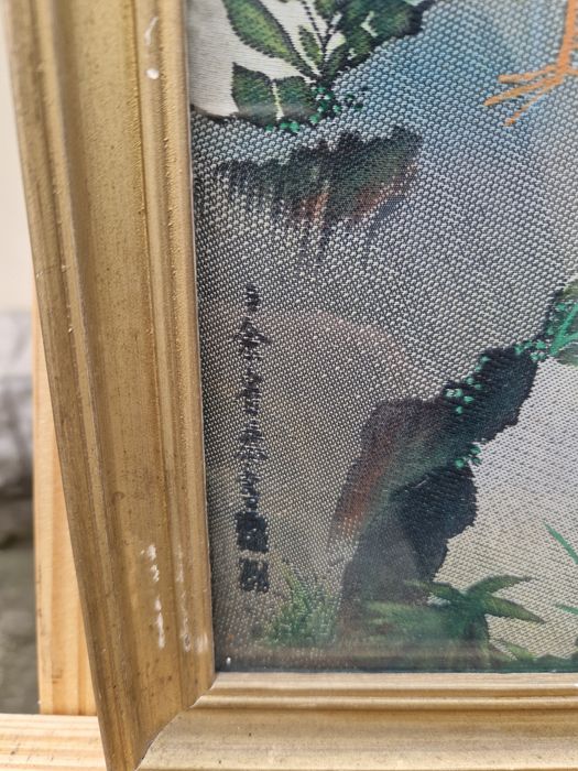 Прекрасна антикварна китайска картина коприна автор