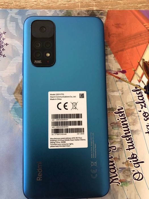 Redmi not 11 karobkasi bor yengi 1 yarim oy ishlatilgan yeng tiniq 128