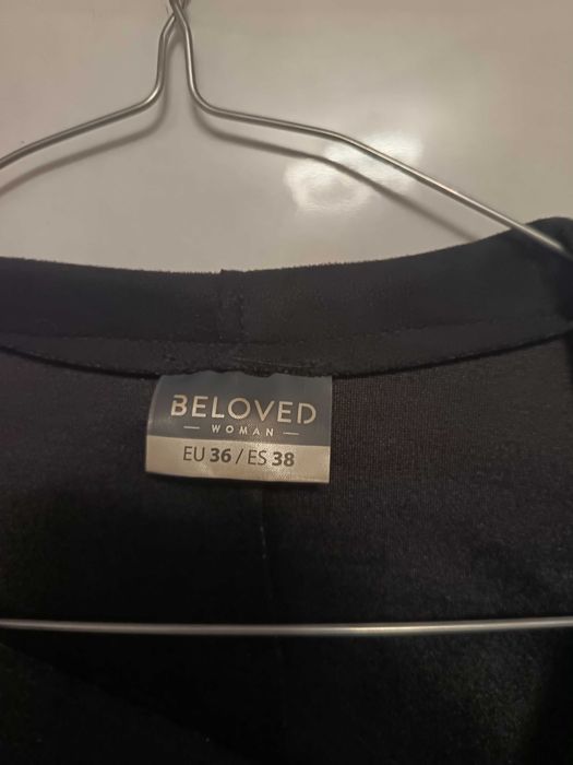 Jachetă biker neagră imitație de piele întoarsă, mărime S, Pepco