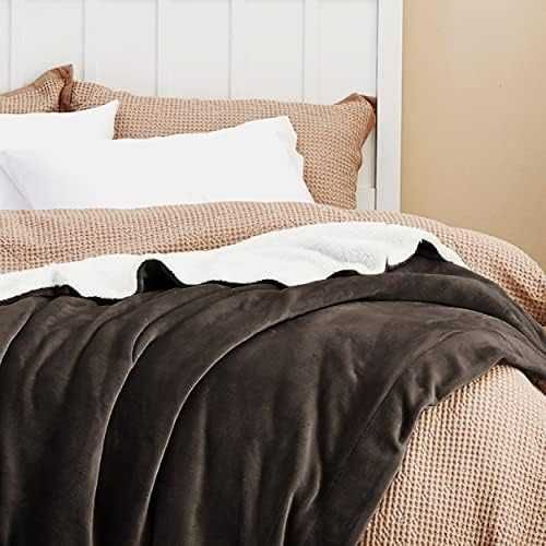 BEDSURE Sherpa одеяло 220x240 см XXL кафяво