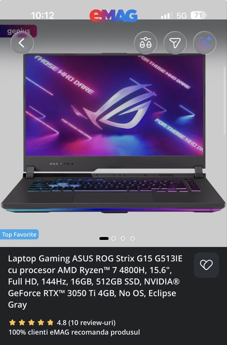 Laptop gaming Asus Rog Strix