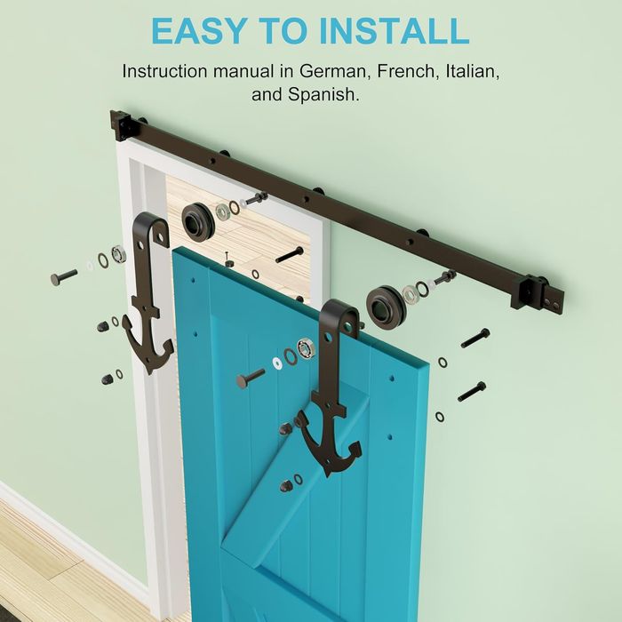 Sistem usa glisanta SKYSEN, 200 cm, otel carbon, design ancora