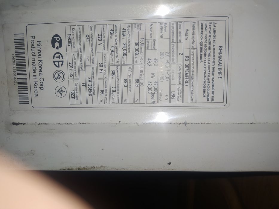 Газовая печь Ринаи