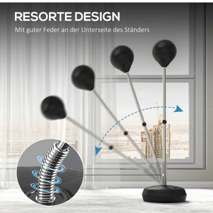 Тренажор за бокс със стойка за боксова топка + ръкавици(за тинейджъри)