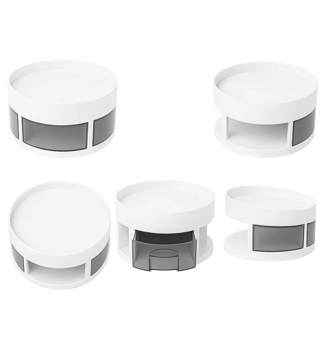 Organizator rotativ pentru bucatarie, cu sertare de condime