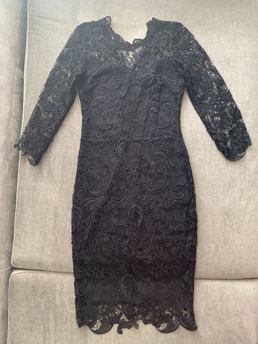Rochie Miss Grey din dantela neagră, mărime S