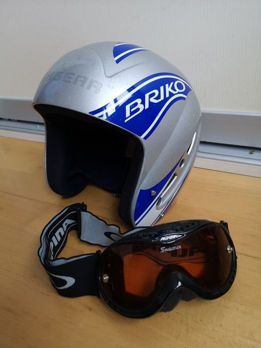 Casca ski placa snowboard pentru copii briko cu ochelari alpina 52 cm