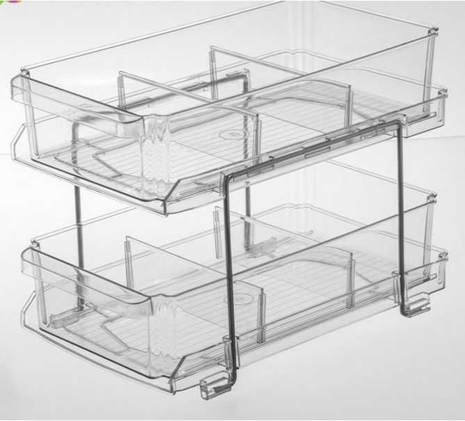 Органайзер 2 нива Mercado Trade, За кухня, баня, Прозрачен