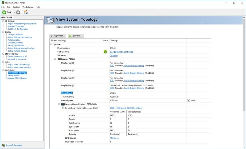 Quadro P4000 8GB GDDR5 4 x DisplayPort