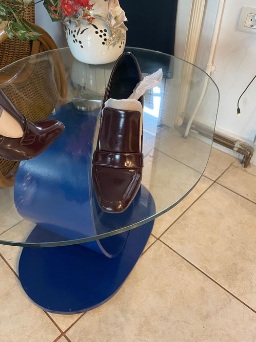 Vand stiletto burgund-bordeau,piele,Zara,toc de 10,mic defect,38