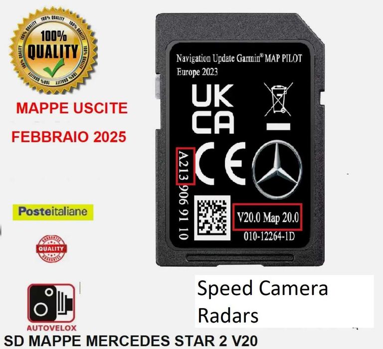 2023/2024 V20 Garmin Map Pilot Mercedes SD Card  C,V,E,GLC,GLK,X Star2