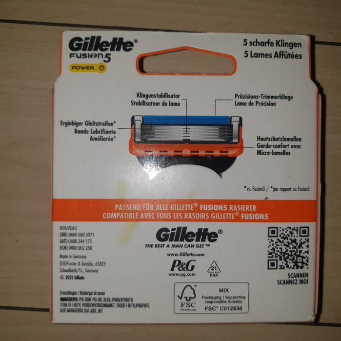 8 rezerve Gillette Fusion power