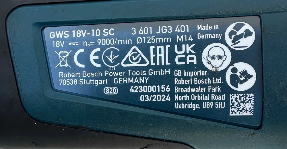 BOSCH GWS 18V-10 SC - Акумулаторен безчетков ъглошлайф като нов!