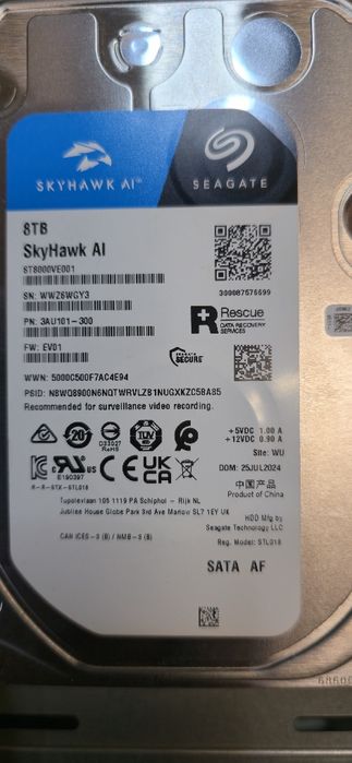 Hdd Seagate Skyhawk 8TB cu probleme