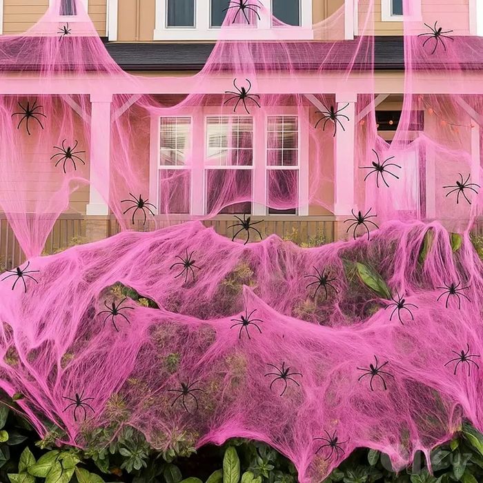 Розовая паутина на хэллоуин halloween