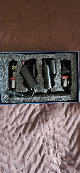 Комплект LED крушки H8 120W за фабрични ангелски очи - бели за BMW