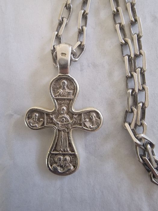 Кръст с ланец сребро