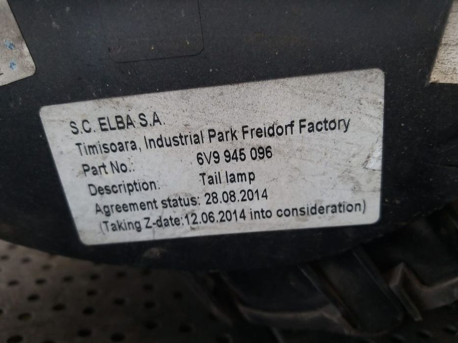 Stop tripla lampa dreapta skoda fabia 3 combi nj5 6v9945096