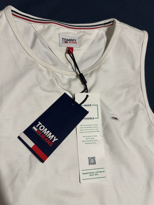 Къс кроп топ TOMMY HILFIGER бял XL