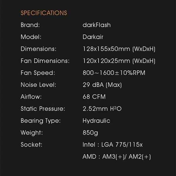 Продам Кулер для CPU DarkFlash Darkair Rainbow LED CPU Air Cooler