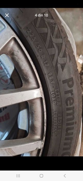 Jante aliaj audi + Cauciucuri vară Continental 225 50 R17 Y XL