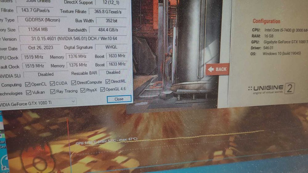 Placa video Gigabyte  Gtx 1080ti de 11 Gb ddr5x pe 352 bit.